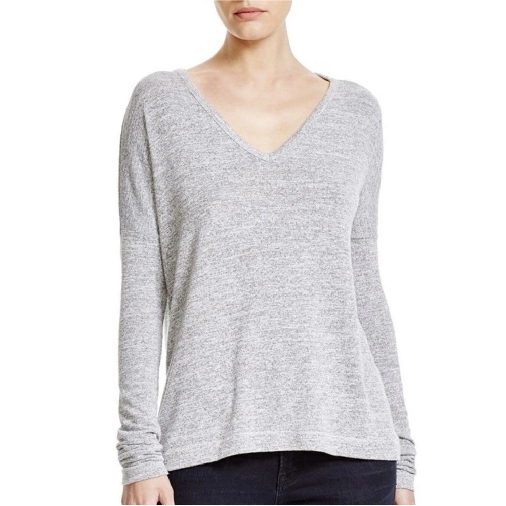 Rag & Bone Women’s Medium Theo V-Neck Long Sleeve Heather Gray Shirt Medium